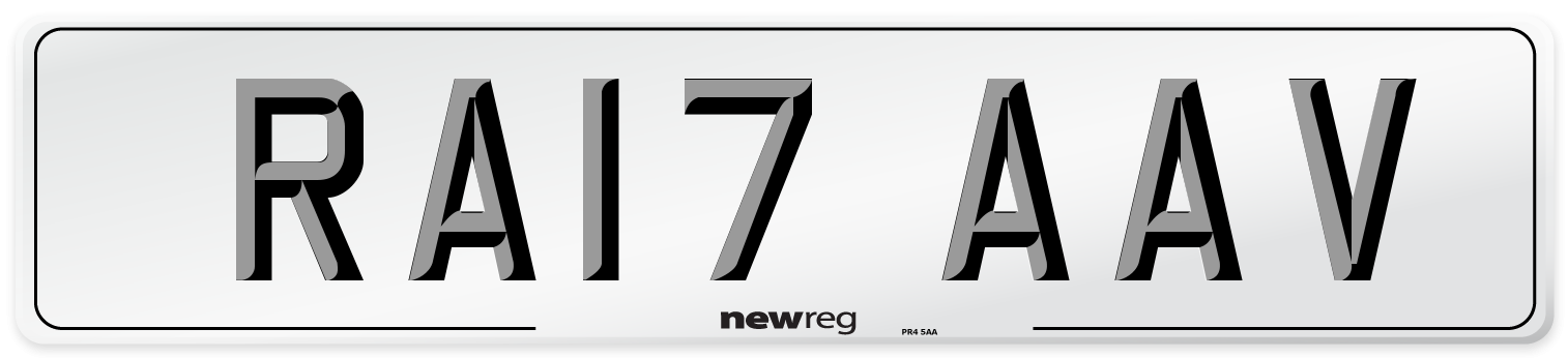 RA17 AAV Number Plate from New Reg